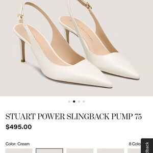 Stuart Weitzman - Power 75 Cream Slingback Pumps